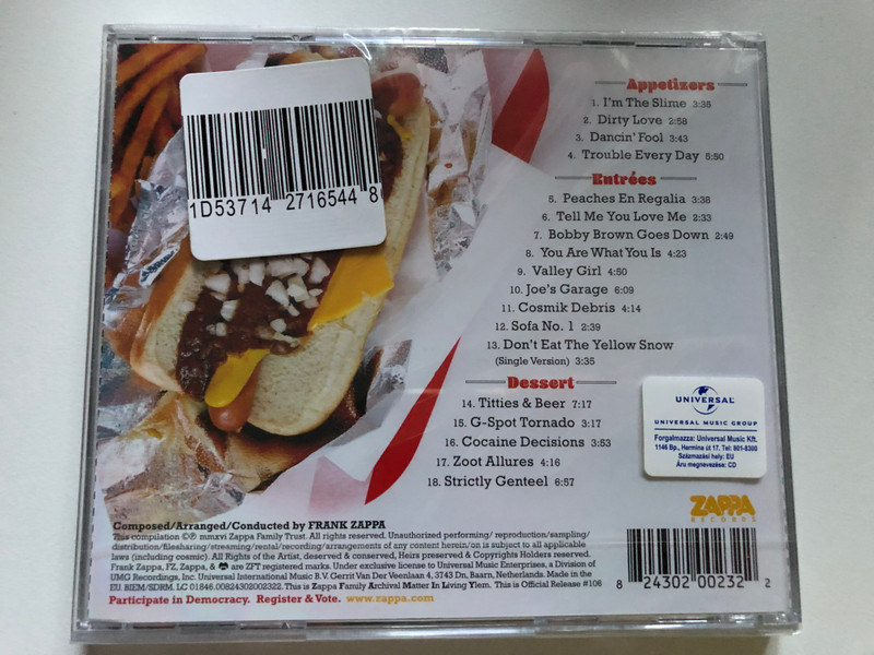 ZAPPAtite (Frank Zappa's Tastiest Tracks) / Zappa Records Audio CD 2016 / ZR 20023