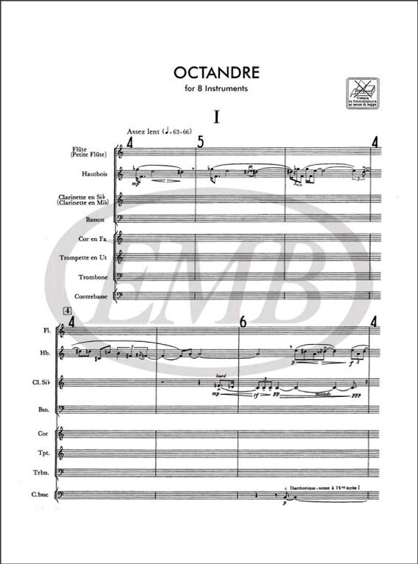 Varese, Edgard: OCTANDRE, FOR 8 INSTRUMENTS / REVISED BY CHOU WEN-CHUNG / Ricordi Varese, Edgard: OCTANDRE, FOR 8 INSTRUMENTS / REVISED BY CHOU WEN-CHUNG / Ricordi