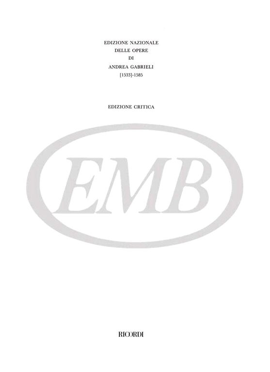 Gabrieli, Andrea: CORI PER 'EDIPO TIRANNO' / Ricordi