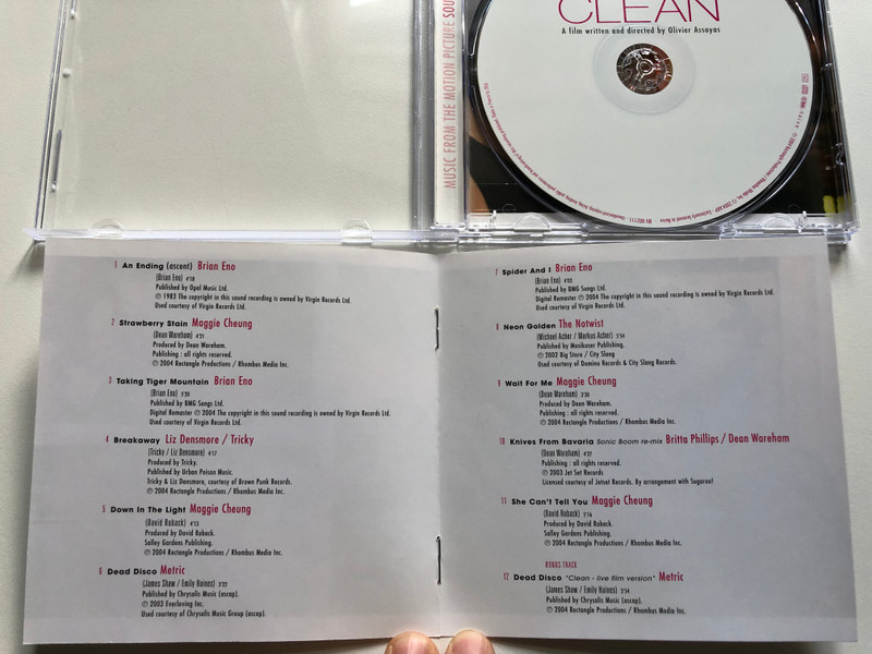 Clean - A Film written and directed by Olivier Assayas / Maggie Cheung, Nick Nolte / Selection Officielle - Festival De Cannes 2004 / Naïve Audio CD 2004 / NV 802111