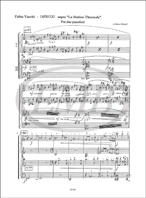 Vacchi, Fabio: CAPRICCIO SOPRA 'LA STATION THERMALE', PER DUE PIANOFORTI / Ricordi / 2001