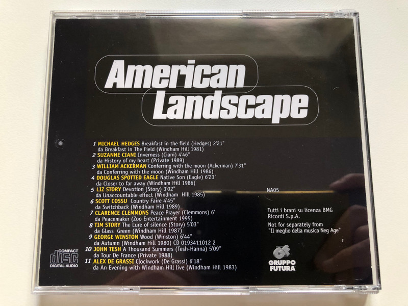 American Landscape / William Ackerman, Suzanne Ciani, George Winston, Michael Hedges, ... / Il Meglio Della Musica New Age / Gruppo Futura Audio CD Stereo / NA05