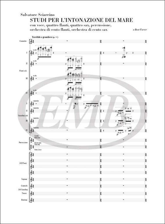 Sciarrino, Salvatore: STUDI PER L'INTONAZIONE DEL MARE (2000) / Ricordi / 2002