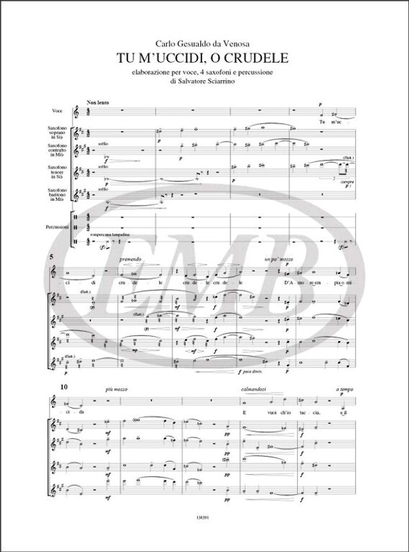 Sciarrino, Salvatore: LA TERRIBILE E SPAVENTOSA STORIA DEL PRINCIPE DI VENOSA / E DELLA BELLA MARIA. MUSICA PER L'OPERA DEI PUPI / Ricordi / 2002