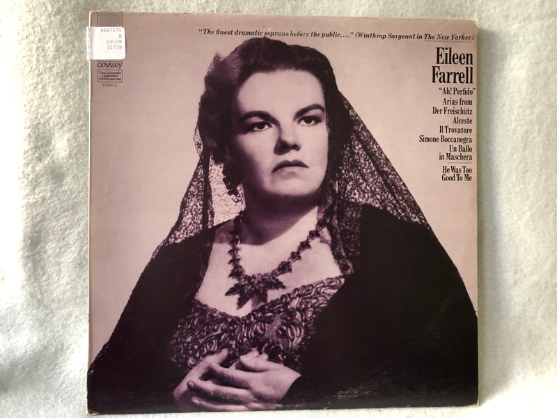 Eileen Farrell – Legendary Performances  Odyssey  1972 LP VINYL Y 31739