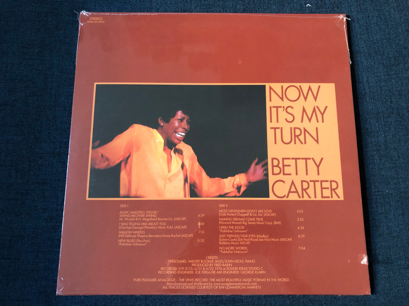 Betty Carter - Now It's My Turn / Pure Pleasure Records LP / PPAN SR 5005