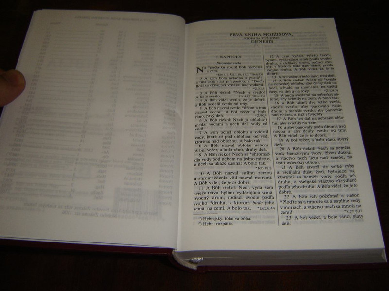 Slovakian Bible Burgundy Cover with Color Maps / Svata Biblia