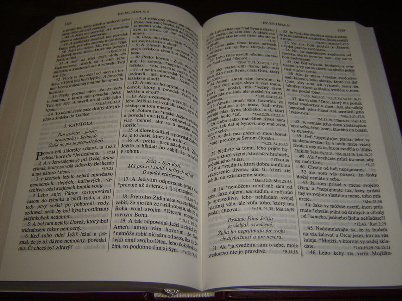 Slovakian Bible Burgundy Cover with Color Maps / Svata Biblia