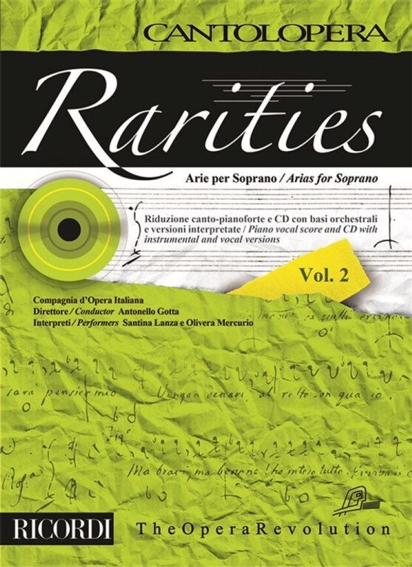 Cantolopera: Rarities - Arie Per Soprano Vol. 2 / Per Voce E Pianoforte / Sheet music and CD / Ricordi / 2015