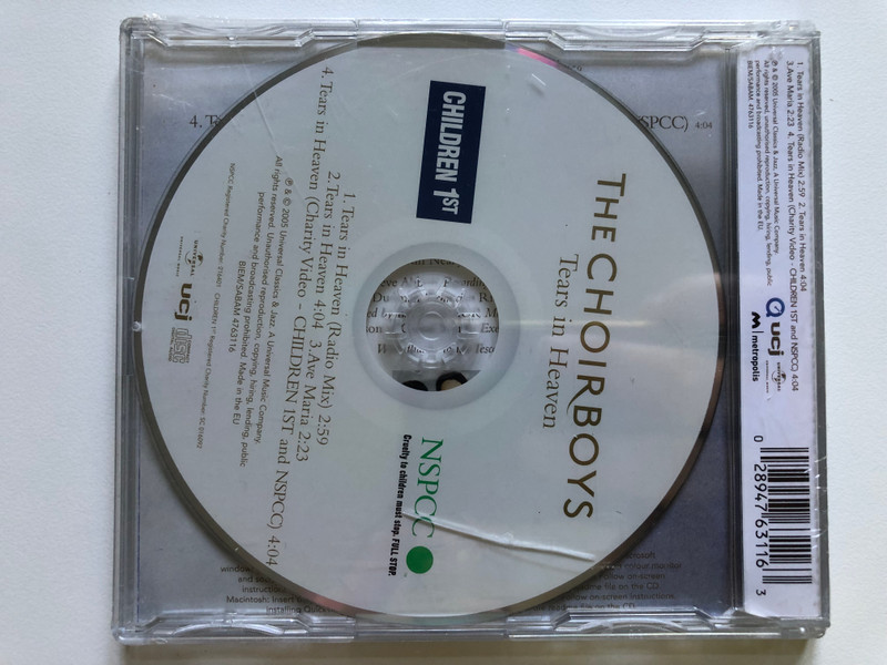 The Choirboys - Tears in Heaven / Universal Music Audio CD 2005 / 4763116