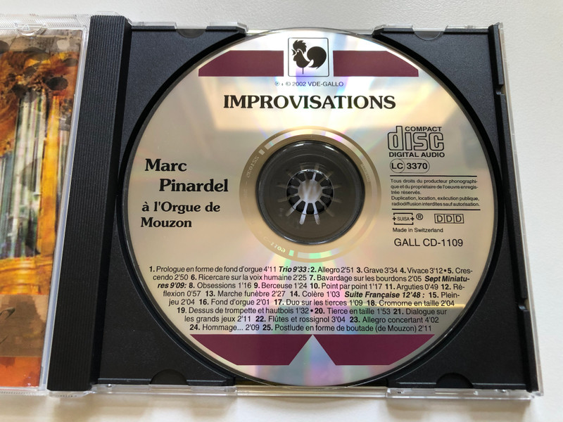 Improvisations - Marc Pinardel - À L'orgue De Mouzon / Gallo Audio CD 2002 / CD-1109