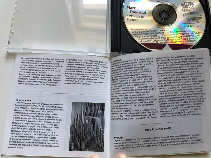 Improvisations - Marc Pinardel - À L'orgue De Mouzon / Gallo Audio CD 2002 / CD-1109