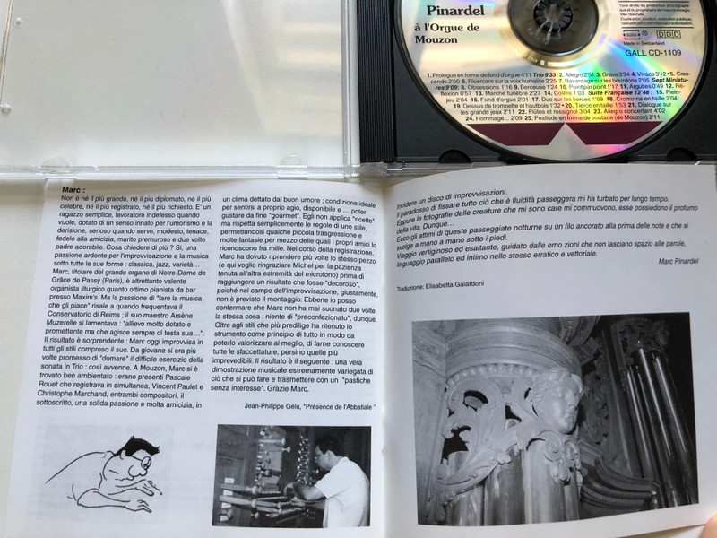 Improvisations - Marc Pinardel - À L'orgue De Mouzon / Gallo Audio CD 2002 / CD-1109