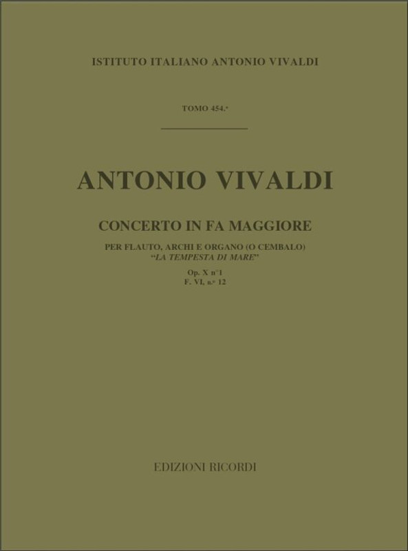 Vivaldi, Antonio: Concerto per Flauto 'Il Gran Mogol', RV 431a / a cura di Federico Maria Sardelli / parts / Ricordi / 2017