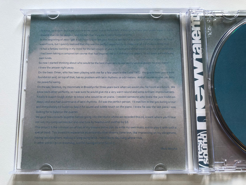 Marc Miralta Quartet – Dreams / Seamus Blake, Ed Simon, Omer Avital, Marc Miralta / Fresh Sound Records Audio CD 2008 / FSNT 327
