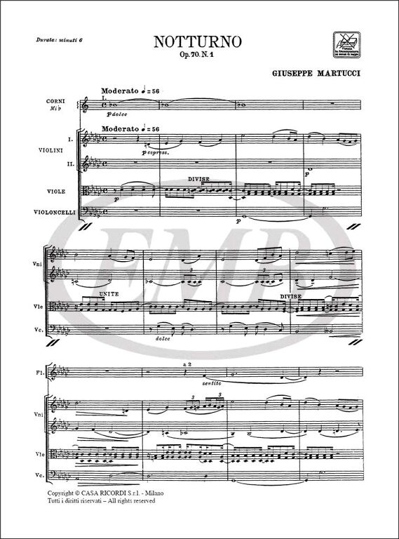 Martucci, Giuseppe: NOTTURNO OP.70 N.1 / Ricordi / 1984