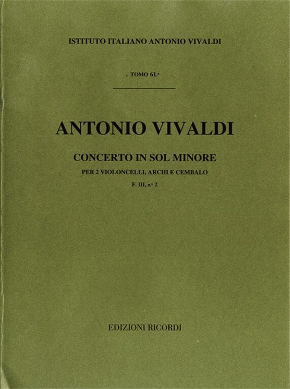 Vivaldi, Antonio: CONC. PER FG., ARCHI E B.C.: IN MI MIN. RV 484 - F.VIII/6 / Ricordi