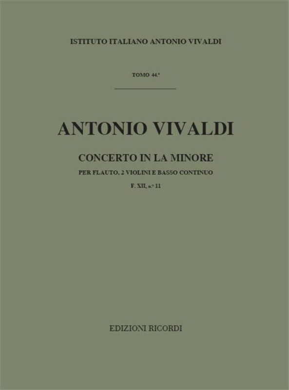 Vivaldi, Antonio: CONC. PER STRUM. DIVERSI E B.C.: IN LA MIN PER FL. E 2 VL. / RV 108 - F.XII/11 / Ricordi / 1984