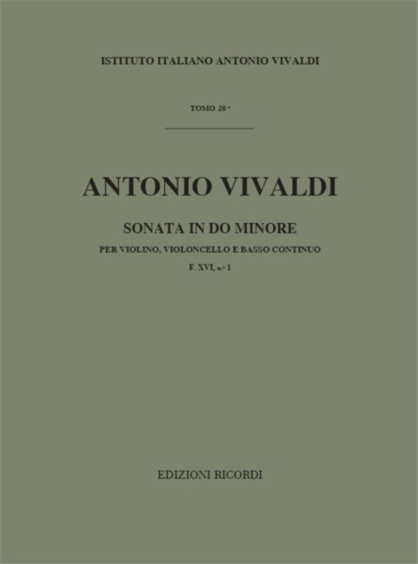 Vivaldi, Antonio: SON. PER STRUM. VARI E B.C.: PER VL. E VC. IN DO MIN. RV 8 3 - F.XVI/1 / Ricordi / 1984