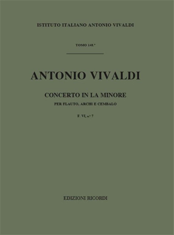 Vivaldi, Antonio: CONC. PER FL., ARCHI E B.C.: IN LA MIN. RV 440 - F.VI/7 / Ricordi