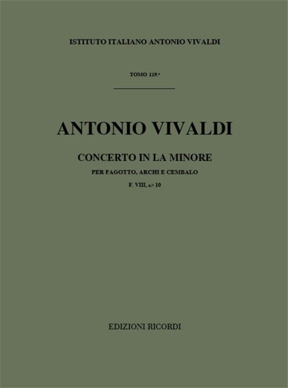 Vivaldi, Antonio: CONC. PER FG., ARCHI E B.C.: IN LA MIN. RV 500 - F.VIII/10 / Ricordi / 1984