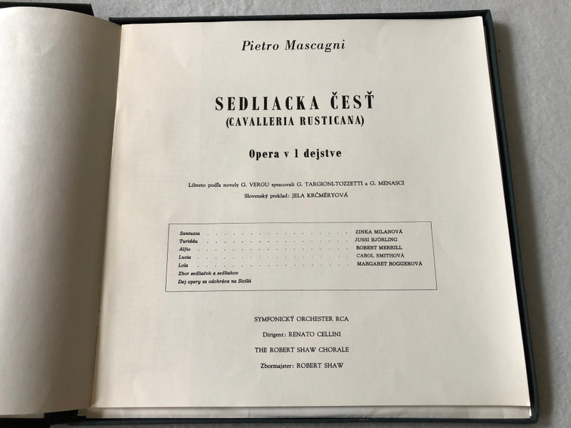 Mascagni, Bjoerling, Milanov, Merrill, Renato Cellini, Orchestra Della RCA – Cavalleria Rusticana / Opus / 1979 LP VINYL 9112 0821-22 