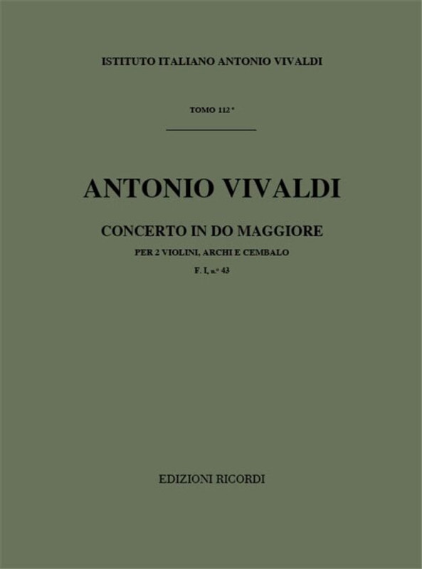 Vivaldi, Antonio: CONC. PER VL., ARCHI E B.C.: PER 2 VL. IN DO RV 507 - F.I/ / Ricordi / 1984