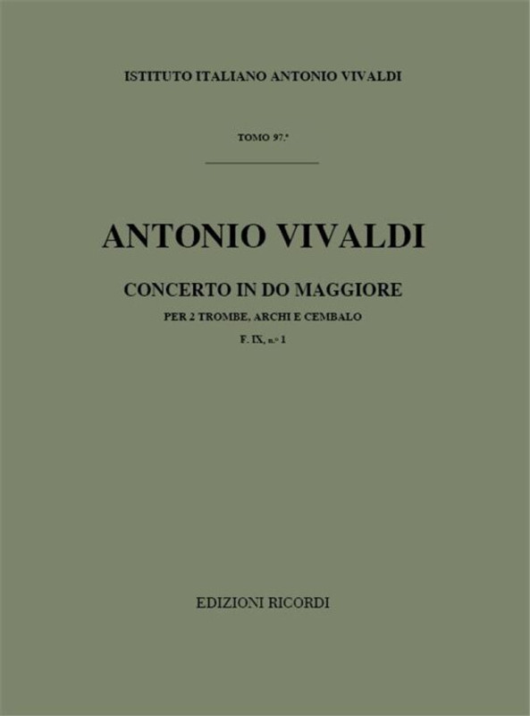 Vivaldi, Antonio: CONC. PER TRB., ARCHI E B.C.: PER 2 TRB. IN DO RV 537 - F. IX/1 / Ricordi