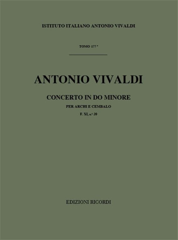 Vivaldi, Antonio: CONC. PER ARCHI E B.C.: IN DO MIN. RV 119 - F.XI/20 / Ricordi / 1984