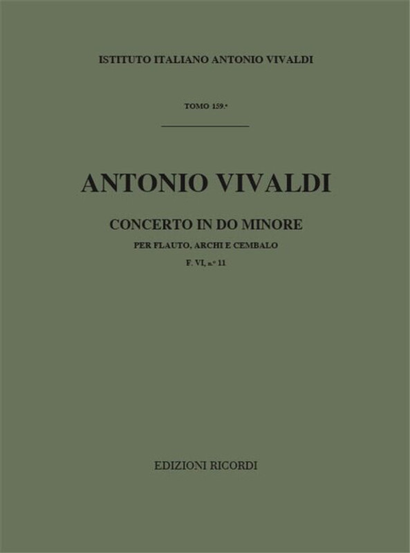 Vivaldi, Antonio: CONC. PER FL., ARCHI E B.C.: IN DO MIN. RV 441 - F.VI/11 / Ricordi