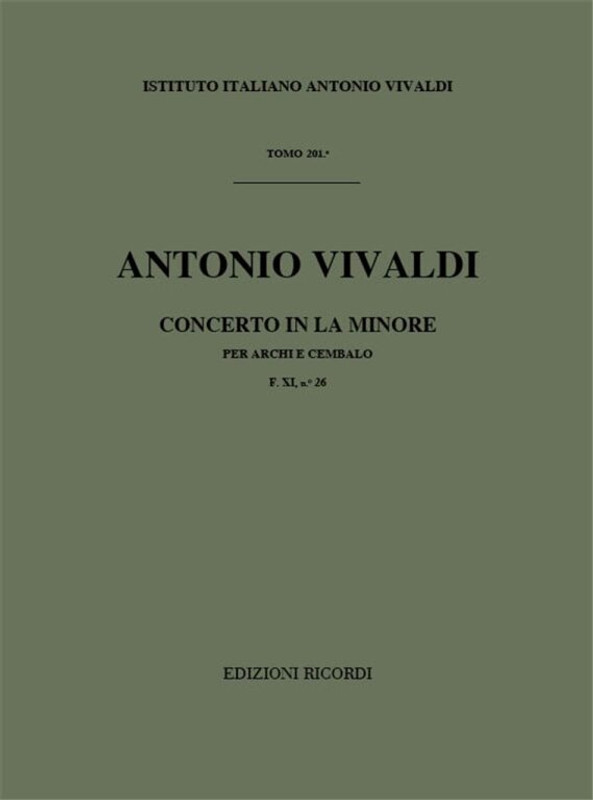 Vivaldi, Antonio: CONC. PER ARCHI E B.C.: IN LA MIN. RV 161 - F.XI/26 / Ricordi / 1984