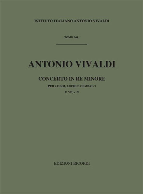 Vivaldi, Antonio: CONC. PER OBOE, ARCHI E B.C.: PER 2 OB. IN RE MIN. RV 535 / Ricordi