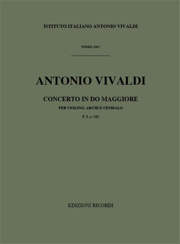 Vivaldi, Antonio: CONC. PER VL., ARCHI E B.C.: IN DO RV 183 - F.I/111 / Ricordi / 1984