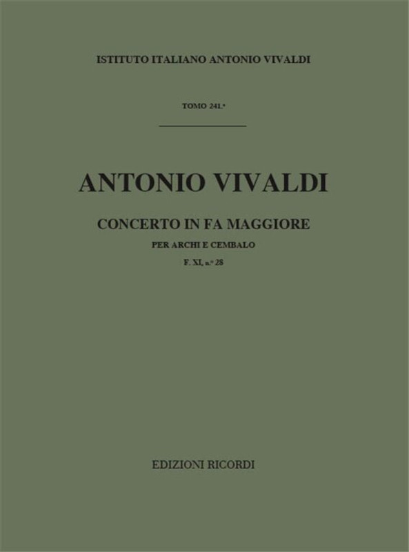 Vivaldi, Antonio: CONC. PER ARCHI E B.C.: IN FA RV 141 - F.XI/28 / Ricordi / 1984