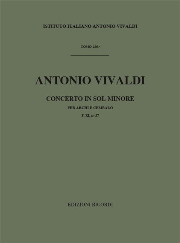 Vivaldi, Antonio: CONC. PER ARCHI E B.C.: IN SOL MIN. RV 152 - F.XI/27 / Ricordi / 1984