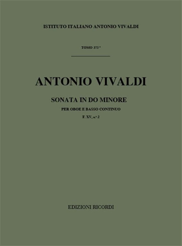 Vivaldi, Antonio: SON. PER STRUM. A FIATO E B.C.: PER OB. IN DO MIN. RV 53 - F.XV/2 / Ricordi