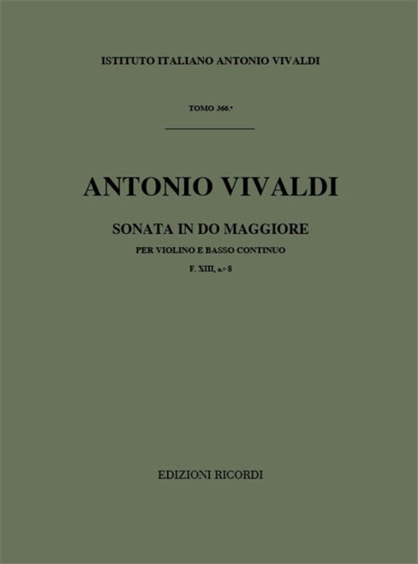 Vivaldi, Antonio: SON. PER VL. E B.C.: IN DO RV 3 - F.XIII/8 / Ricordi / 1984
