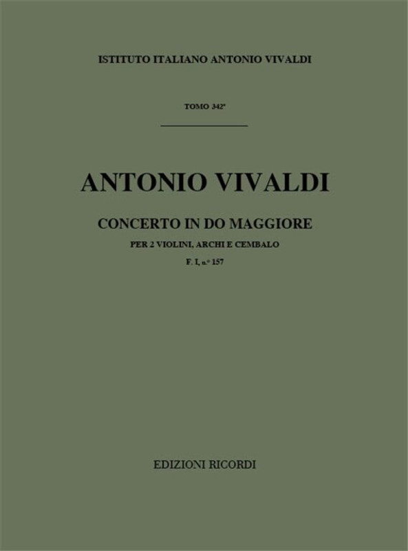 Vivaldi, Antonio: CONC. PER VL., ARCHI E B.C.: PER 2 VL. IN DO RV 506 - F.I/ / Ricordi / 1984
