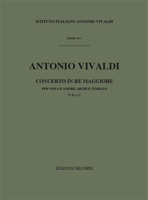 Vivaldi, Antonio: CONC. PER VLA D'AMORE, ARCHI E B.C.: IN RE RV 392 - F.II/5 / Ricordi / 1984