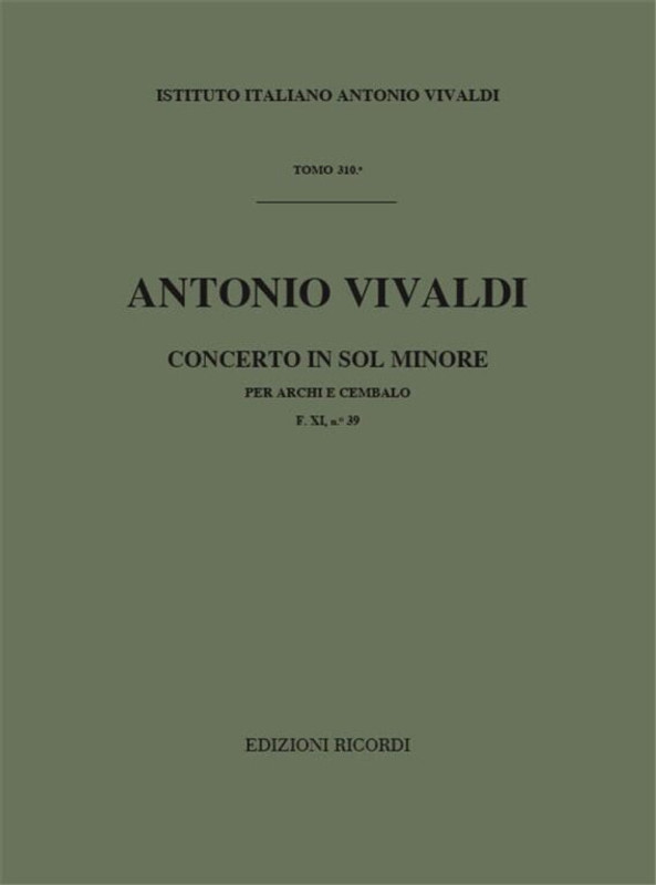 Vivaldi, Antonio: CONC. PER ARCHI E B.C.: IN SOL MIN. RV 154 - F.XI/39 / Ricordi / 1984