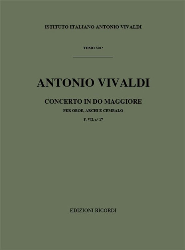 Vivaldi, Antonio: CONC. PER OBOE, ARCHI E B.C.: IN DO RV 452 - F.VII/17 / Ricordi / 1971