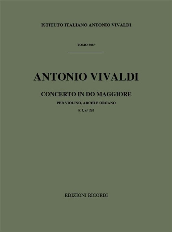 Vivaldi, Antonio: CONC. PER VL., ARCHI E B.C.: IN DO RV 175 - F.I/232 / Ricordi / 1971