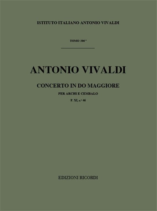 Vivaldi, Antonio: SINF. PER ARCHI E B.C.: IN DO RV 116 - F.XI/46 / Ricordi