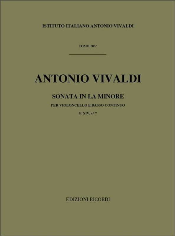 Vivaldi, Antonio: SON. PER VC. E B.C.: IN LA MIN. RV 44 - F.XIV/7 / Ricordi / 1971
