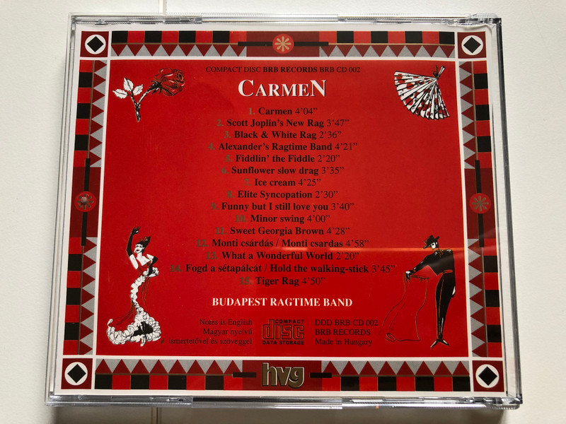 Budapest Ragtime Band – Carmen / BRB Records Audio CD 1994 Stereo / BRB CD 002