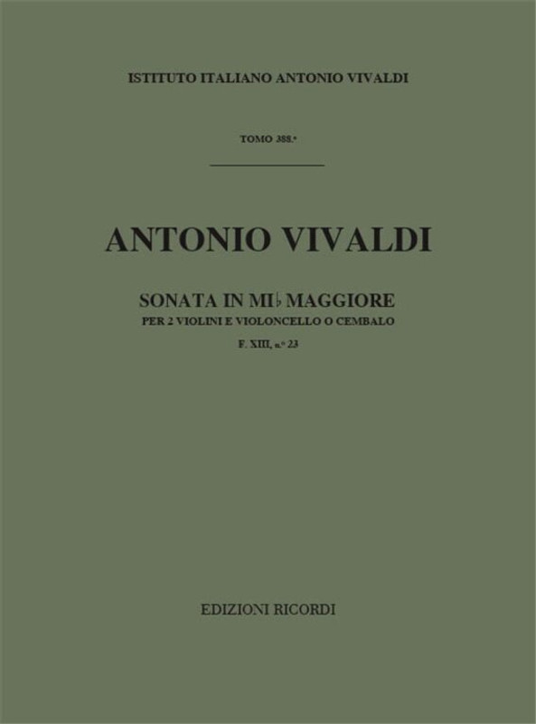 Vivaldi, Antonio: SON. PER VL. E B.C.: PER 2 VL. IN MI BEM. OP.I N.7 - RV 65 - F.XIII/23 / Ricordi / 1984