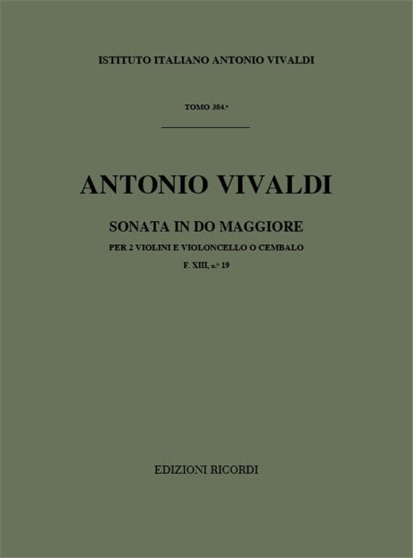 Vivaldi, Antonio: SON. PER VL. E B.C.: PER 2 VL. IN DO OP.I N.3 - RV 61 - F. XIII/19 / Ricordi / 1984