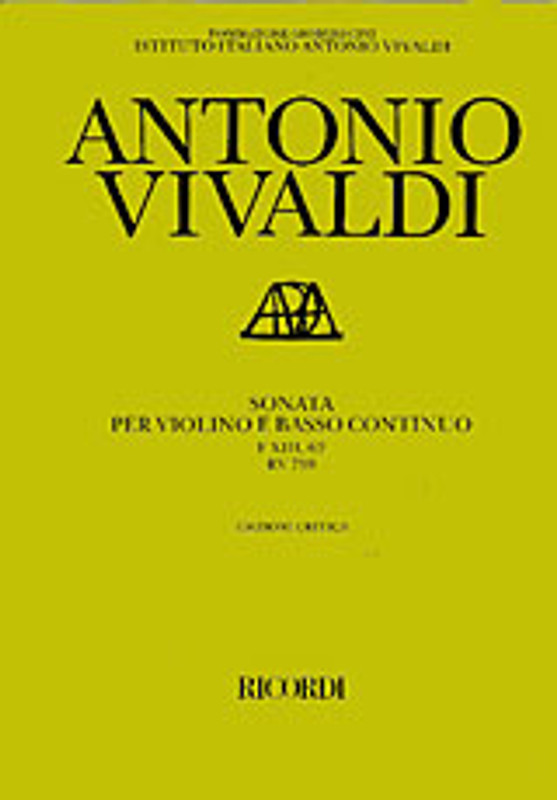 Vivaldi, Antonio: SONATA IN RE, PER VIOLINO E BASSO CONTINUO F XIII, 62 - RV 798 / Ricordi / 1999