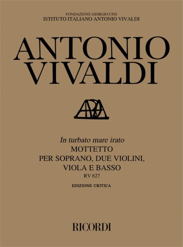 Vivaldi, Antonio: IN TURBATO MARE IRATO. MOTTETTO PER S., 2 VL., VLA E B. RV / Ricordi / 1989