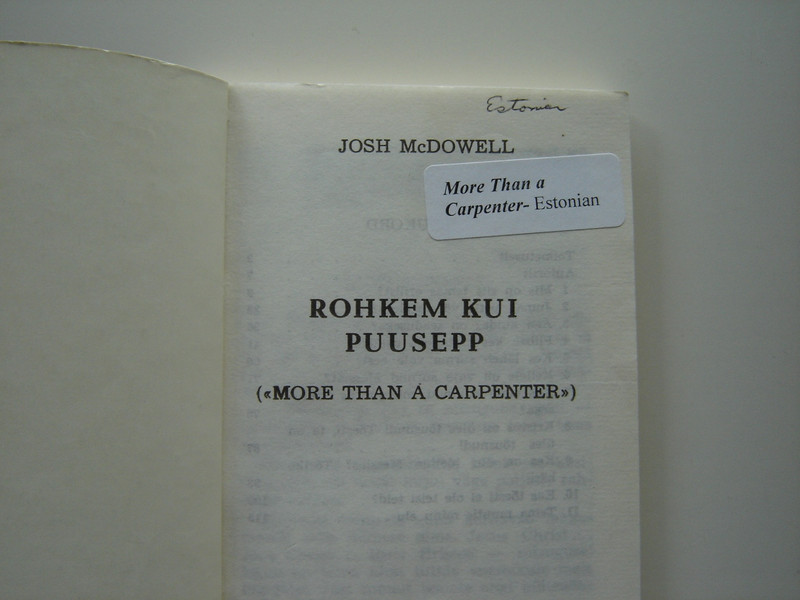 More Than a Carpenter by Josh McDowell / Estonian Language Edition / Rohkem Kui Puusepp